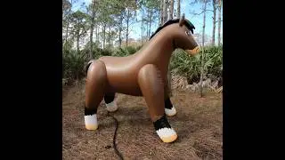 Life-Size Inflatable Ride-On Brown Horse from Horseplay Toys