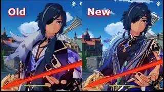 Kaeya's Old vs New skin!!  (side by side) I Genshin impact