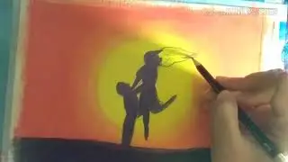 OIL PASTEL LOVE DRAWING TUTORIAL /BEGINNER /SCENE