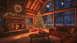 Peaceful Winter Night ❄️🎹🔥 | Piano Music, Snowy Landscape & Cozy Fireplace Sounds