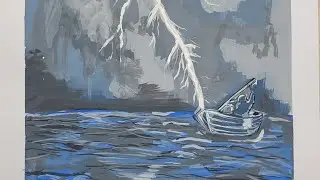 Ship (Drawing) Painting in sea cyclone (2023)