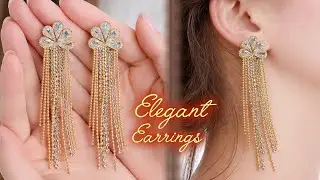 Elegant Gold Earrings | Full Tutorial for Beginners | Easy To make