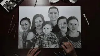 Garcia Family Portrait ( Graphite Pencils Drawing)