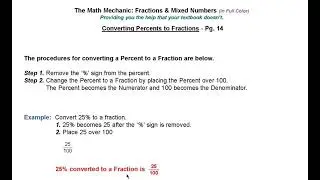 Converting a Percent to a Fraction