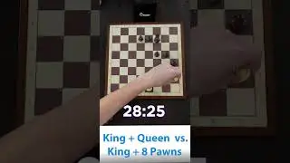 Queen and King vs. 8 Pawns and King: Who Wins? #shorts