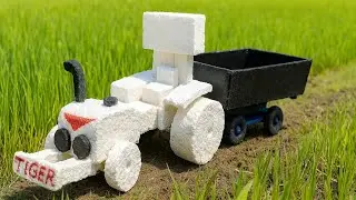 Mini tractor making in use thermocol #how to make tractor toy