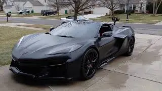 C8 Z06 with satin black wrap. 