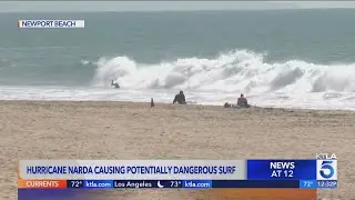Hurricane Narda causing high surf at Southern California beaches