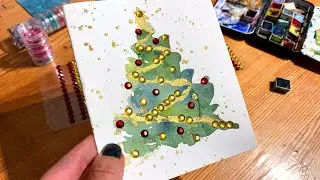 EASY Watercolor Christmas Card for Beginners! 🎄 DIY!!
