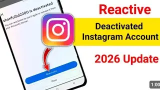 How To Reactive Deactivated Instagram Account 2026 New Update || Reactive Instagram Account