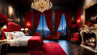 Fireside Serenity 🌹Sentimental Classical Music with Rain & Crackling Fire Sounds