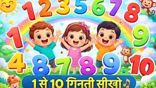 एक से दस गिनती गीत | 1 to 10 Hindi Counting Rhyme for Kids | Learn Numbers Song