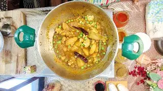 Aloo Gobi Mutter Gravy | Potato Cauliflower Green peas Curry