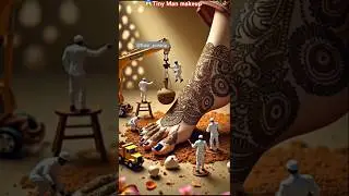 Tiny Man, Giant Beauty! Makeup, Mehendi & Alta Magic #makeup #video #beautyshots #shortsfeed