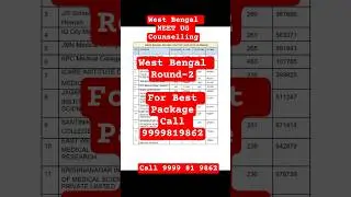 NEET UG 2025 | West Bengal Round-2 Cutoff Scores & AIR | Private Medical Colleges #wbmcc #wbneet
