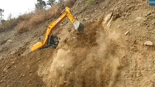 JCB Excavator with Massive Hilly Landslide | Part # 3 | Dirt Clearing