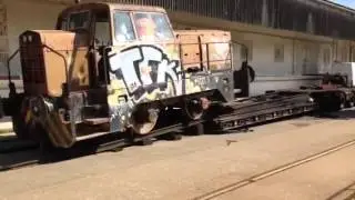 Diesel sentinel shunter P403D Denise being loaded at burngu