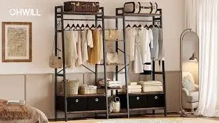 Industrial Garment Rack with Storage Drawers! #closet #industrial #storage #hanger vedio by Bruce