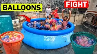 BIGGEST Water BALLOONS Fight 2025 Delhi | Holi Special Water Balloons Fight 2025 | Holi Stash 2025