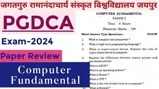JRRSU PGDCA Previous Year Paper | COMPUTER FUNDAMENTAL Previous year paper
