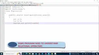 RELATIONAL PERATORS DEMO PROGRAM#javaclass