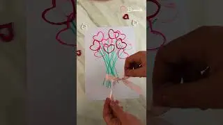 Heart Stamped Bouquet for Valentine&rsquo;s Day 💐❤️#cute #heartbouquet #valentinesdaygift