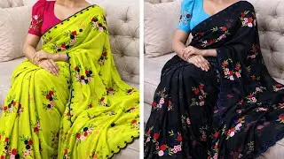 #730 #georgette embroidery work saree #shorts #trending #viral 