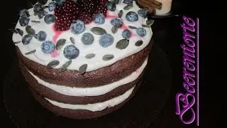 Tortenboden selber machen | Beerentorte mit Schoko Tortenb&ouml;den und Frischk&auml;sesahne | Naked Cake