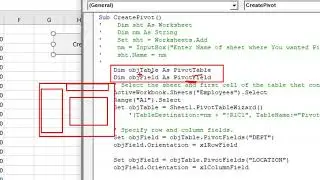 Create Pivot Table Using VBA Script