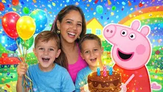 O Anivers&aacute;rio da Peppa Pig-Sam & Ravi no Parque Peppa Pig Theme Park | Peppa Pig Portugu&ecirc;s Brasil 🎂
