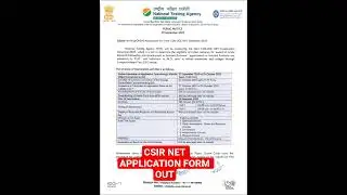 CSIR net application form is out