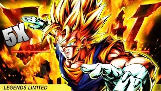 THE BEST UNIT IN LEGENDS HISTORY?! 5x ZENKAI BUFFED FUSING LF SUPER VEGITO! - Dragon Ball Legends