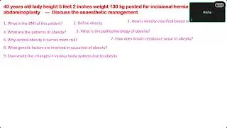 30 MAY 2024 OBESITY AND ANESTHESIA CASE PRESENTATION WITH PROF V NAGASWAMY - MIOT SESSION 3 DR RISHA