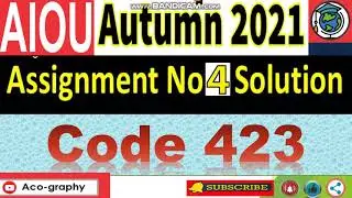 AIOU Code 423 Solved Assignment No.4 Autumn 2021 || Subject: Library Services || Level: Bachelor/BA
