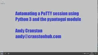 Automating a PuTTY session with Python 3 and pyautogui