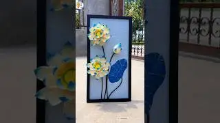 Beautiful Corn Husk Lotus Wall Art 🌸 | Easy DIY Natural Craft 🌿 #shorts #art #leafcraft #leavesart