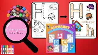 H Letter Alphabet Kids Children Learn Write Colors Shapes Words Counting Spell Education