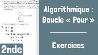 Exercices : La boucle &laquo; Pour &raquo;