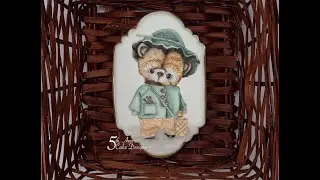 Dimensional Watercolor Adorable Teddy Bear Cookie Art
