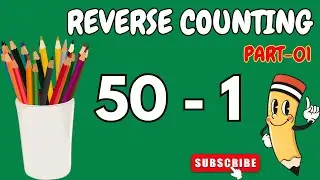 Reverse counting 50 to 1, with spelling, Backward counting 50 to 1, Back counting, ulti ginti