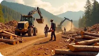 Inside a Real Wood Processing Yard: Heavy Machinery, Log Cutting & Lumber Production Workflow