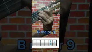 B major 9 chord / B maj 9 / B 9 / guitar chord