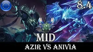 Azir vs Anivia Mid - Patch 8.4 Diamond Ranked Gameplay (League Of Legends)
