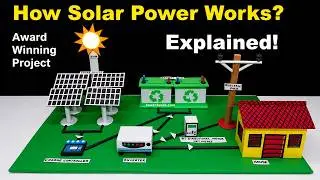 how solar power - energy working model works explained in english | howtofunda