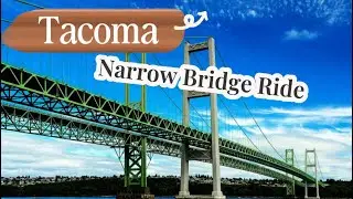 usa Driving All The Way to Tacoma Narrows Bridge in Washington State crossing to Kitsap Peninsula.