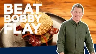 Bobby Flay Makes a Bacon Cheeseburger | Beat Bobby Flay | Food Network