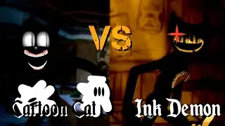 The Ink Demon VS Cartoon Cat (Sticknodes animation) bendy fight-