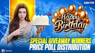 BIRTHDAY SPECIAL GIVEAWAY WINNERS🏆PRICE POLL DISTRIBUTION💸 #giveaway #freefire #mikasagamezone