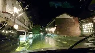 Rainy Night Drive in Deep Japanese Mountains | No ｍusic, No voice   ASMR