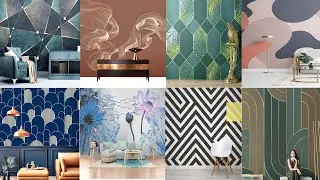 Wall texture & wallpaper design 2025 for House | Modern Wall paint design 2025 | Geometric wall art